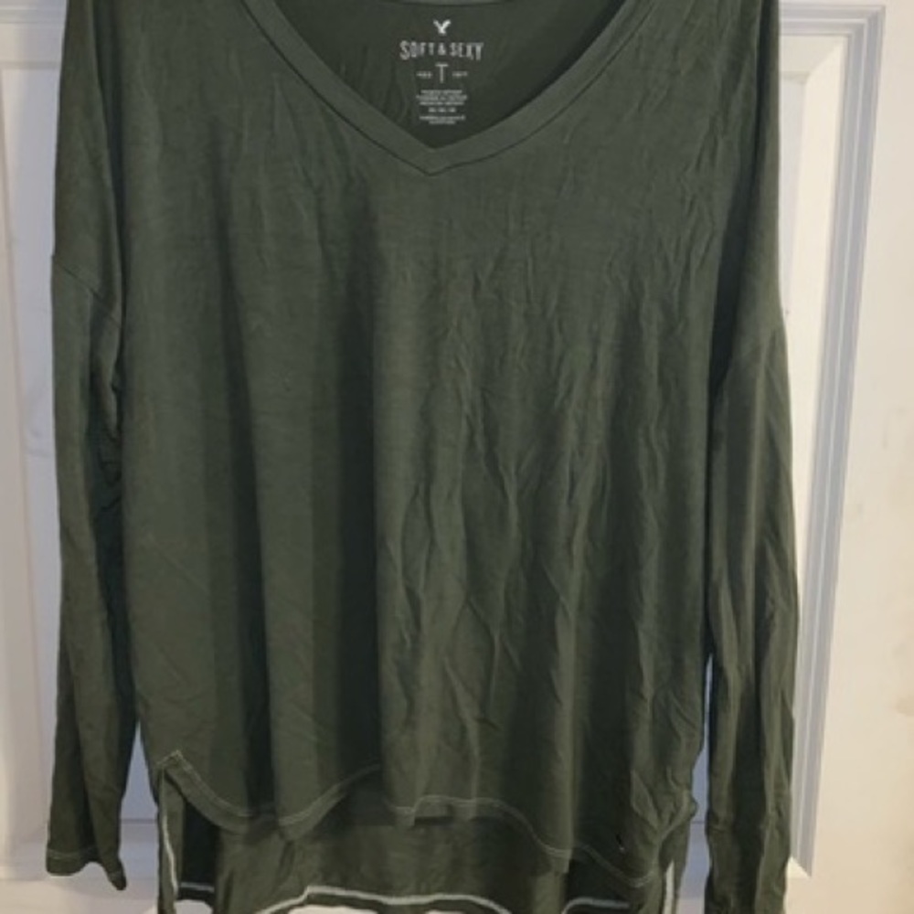 Aeo soft & sexy green denim long sleeve